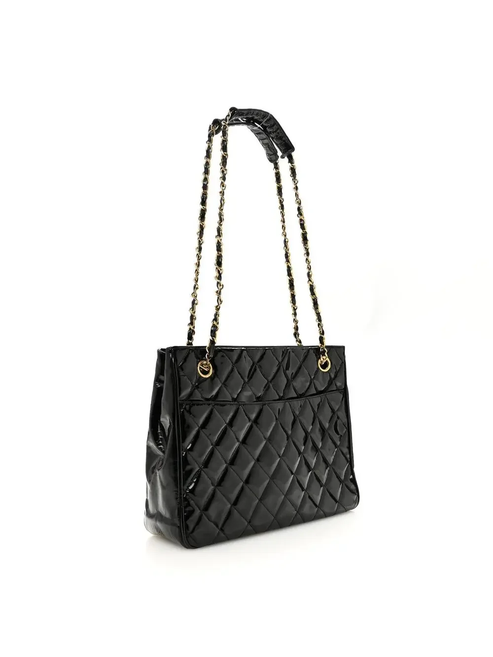 Chanel Patent Quilted Shopping Tote #360758C18B